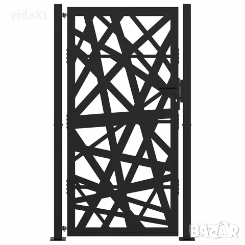 vidaXL Градинска порта, черна, 100x175 см, стоманена, светъл дизайн, снимка 3 - Огради и мрежи - 56147578