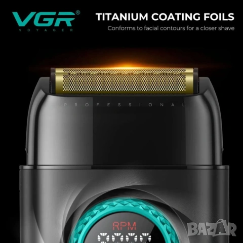 Професионален комплект за барбери VGR Stepless Pro 3 в 1 BLACK, снимка 3 - Машинки за подстригване - 54079509