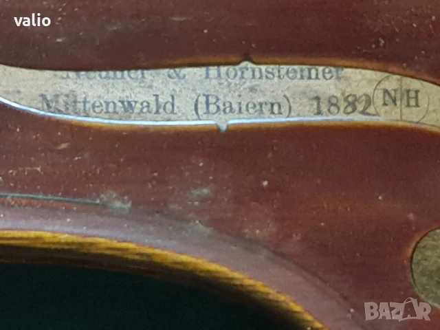 Много стара Немска цигулка Neuner & Hornsteiner 1882г., снимка 7 - Антикварни и старинни предмети - 50884792