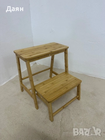 Сгъваема бамбукова табуретка, стълба с 2 стъпала COSTWAY, снимка 6 - Други стоки за дома - 53163661