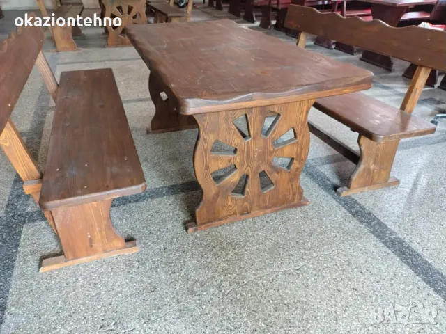 Нови Масивни Дървени Маси 160/80, снимка 4 - Маси - 50184939