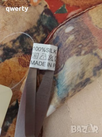 Нов шал естествена коприна - Густав Климт, снимка 3 - Шалове - 42494004