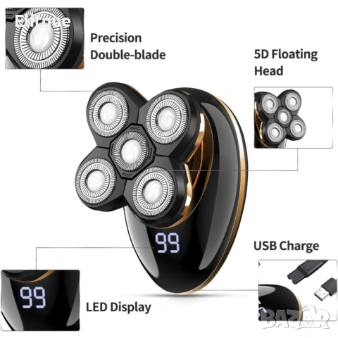 5в1 Безжична самобръсначка VGR V-316, снимка 5 - Тримери - 53127876
