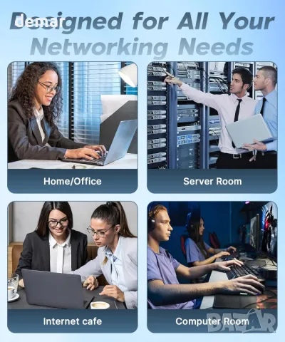 ULTRICS Cat 8 Ethernet кабел 20M, 40Gbps 2000MHz плетен плосък мрежов кабел, RJ45 STP екраниран, снимка 4 - Друга електроника - 49296417