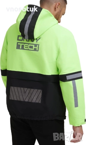 Мъжко яке DKNY Taslan Performance с качулка и светлоотразителни детайли размер XXL, снимка 2 - Якета - 51602707