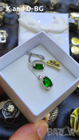 Обици. Сребро 925 с циркови., снимка 4 - Колиета, медальони, синджири - 50570258