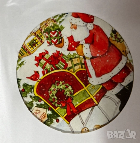 Дървена коледна подложка за горещи съдове