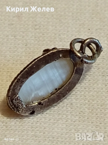 ВИНТИДЖ СТИЛ СРЕБЪРЕН МЕДАЛЬОН с ЛУНЕН КАМЪК МАЙСТОРСКА ИЗРАБОТКА 51137, снимка 6 - Колиета, медальони, синджири - 52737928