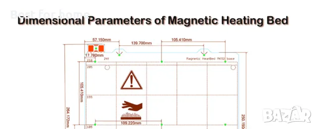 Загряваща подложка за 3D принтер Prusa i3 MK3 3D Printer, снимка 3 - Принтери, копири, скенери - 49603958