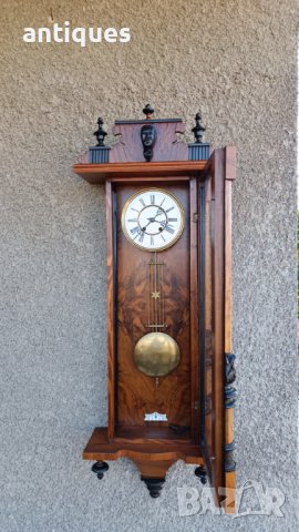 Голям стенен часовник - Carl Werner - Антика - 1900"г., снимка 6 - Антикварни и старинни предмети - 42636835