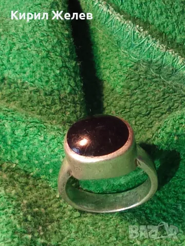 СТИЛЕН РЕТРО АРТ СРЕБЪРЕН ПРЪСТЕН СРЕБРО 925 с ШЛИФОВАН ЧЕРЕН ОНИКС РЪЧНА ИЗРАБОТКА 10089, снимка 14 - Пръстени - 49916921