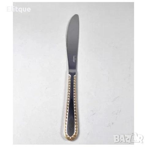 Комплект прибори за хранене Bohmann, Неръждаема стомана, 24 бр., Инокс със златист кант, снимка 4 - Прибори за хранене, готвене и сервиране - 52897526