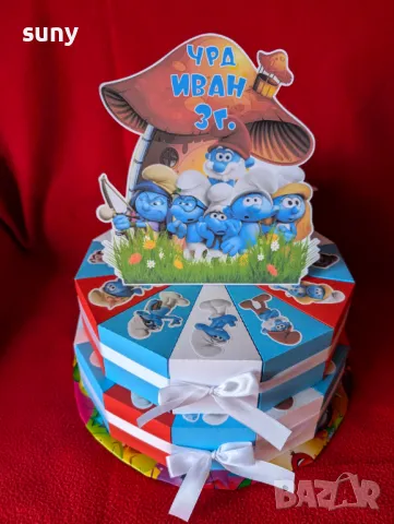 Картонена торта Смърфовете