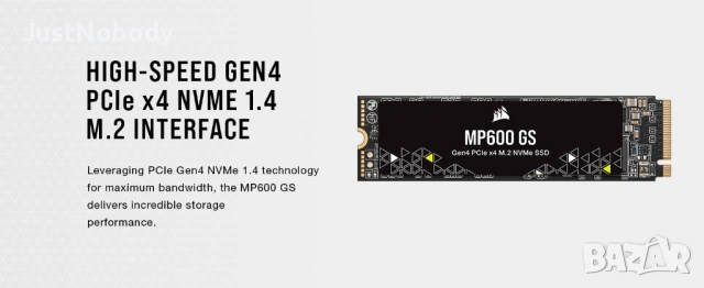 Solid-State Drive (SSD) Corsair MP600 GS, 1TB, Gen4 PCIe x4 NVMe M.2, снимка 3 - Твърди дискове - 54164879