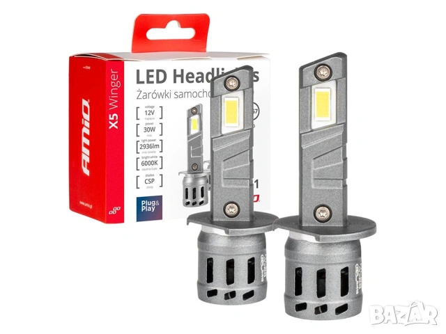 Комплект 2бр. LED Диодни крушки H8-H9-H11 6000K 50W 12V / H1 6000K 30W Canbus, снимка 6 - Аксесоари и консумативи - 53969032