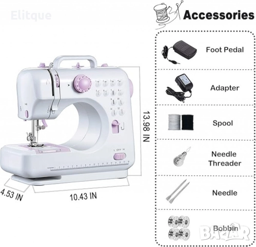 Мини шевна машина с 12 различни вида шевове SM-505A, снимка 7 - Други стоки за дома - 52594606