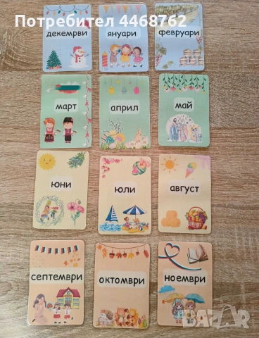 Карти с месеците от годината "Опознай месеците", снимка 2 - Образователни игри - 54334693