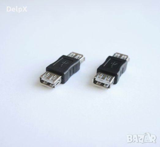 Букса снадка USB-A(ж)/USB-A(ж)