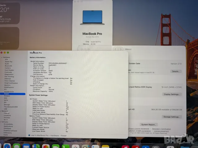 Apple Macbook Pro 16 M3 Pro 36 GB Ram 1024 GB Disk, снимка 5 - Лаптопи за работа - 56129394