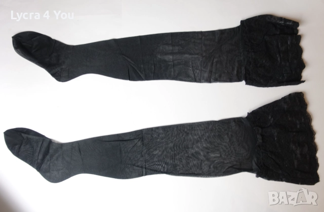 Glamour 20 den (38-40) нови черни луксозни силиконови чорапи с широка дантела, снимка 13 - Бельо - 52871096