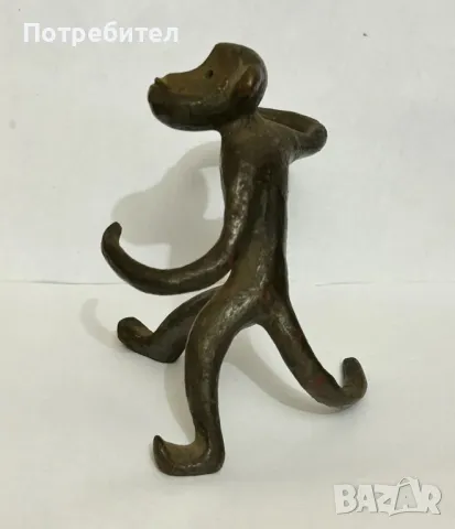 Старинна бронзова маймунка, снимка 2 - Антикварни и старинни предмети - 49665199