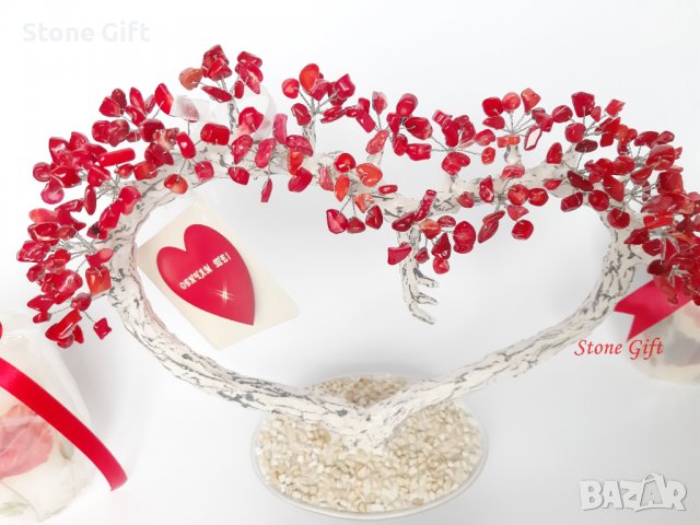 Дръвче Червен Корал, Подарък Коледа, Подарък Нова Година, Идея рожде ден, Подарък Годишнина, снимка 9 - Други - 35991619