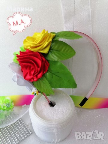 Диадема с цветя за народни танци , снимка 3 - Аксесоари за коса - 40620155