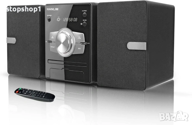 Домашна стерео система със CD плейър, FM радио, Bluetooth, AUX вход, USB вход, жак за слушалки, вклю, снимка 2 - Аудиосистеми - 54080680