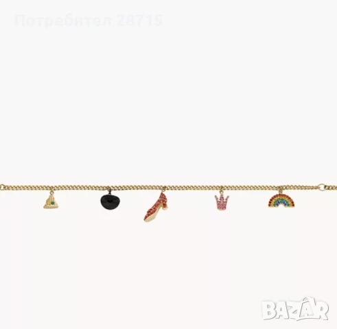 Гривна с висящи талисмани „Магьосникът от Оз“ x Fossil Special-Edition, снимка 3 - Гривни - 51083723