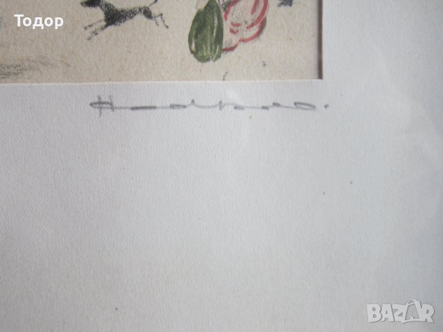 Стара картина графика  подписана 3, снимка 5 - Картини - 36917834