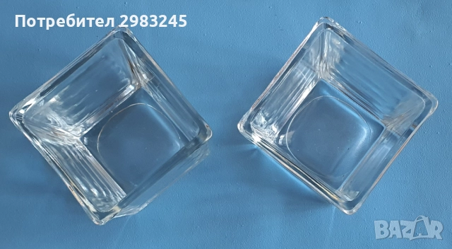 Квадратна стъклена чаша за свещ