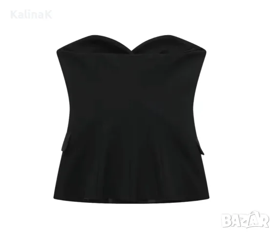 Черен топ дамски, снимка 2 - Корсети, бюстиета, топове - 56523524