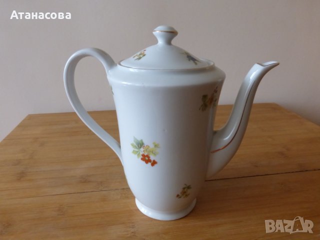 Чешки порцеланови чайник и захарница 1970 г, снимка 2 - Аксесоари за кухня - 42785021