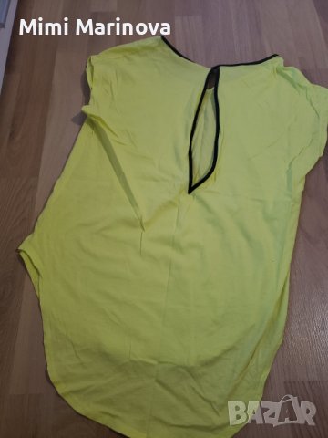 Жълта блуза с кожена ивица Zara, снимка 1