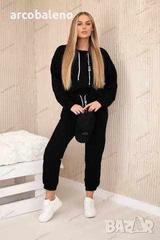 Дамски памучен комплект от две части суичър + панталон, 7цвята , снимка 9 - Комплекти - 47314253