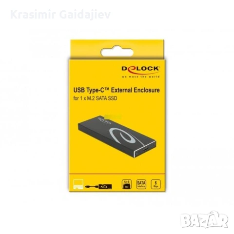 DeLOCK M.2 SATA SSD кутия за диск, черен, с USB-C, снимка 5 - Кабели и адаптери - 53094825