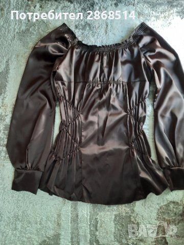 Ефектна дамска риза от сатенирана материя, снимка 4 - Ризи - 36579368