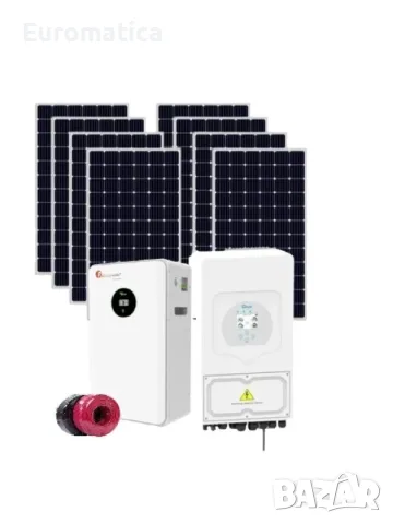 Автономна соларна система 6 kW + инвертор Deye 6 kW + 5.12 kwh литиева батерия - Монофазна