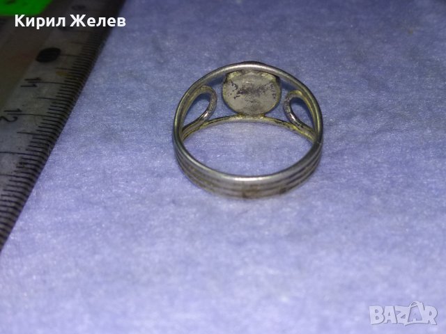 Стар СРЕБЪРЕН АЖУРЕН РЕТРО АРТ ПРЪСТЕН ВИСОКА ПРОБА СРЕБРО с ГНЕЗДО За ВГРАЖДАНЕ на КАМЪК 40545, снимка 9 - Антикварни и старинни предмети - 42762975