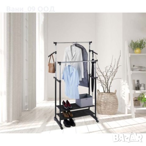 Подвижен щендер с етажерки и допълнителни закачалки, снимка 2 - Закачалки - 42862781
