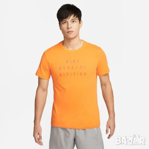 Мъжка тениска Nike Dri-FIT Run Division Miler Orange - размер S, снимка 1 - Спортни дрехи, екипи - 48903877