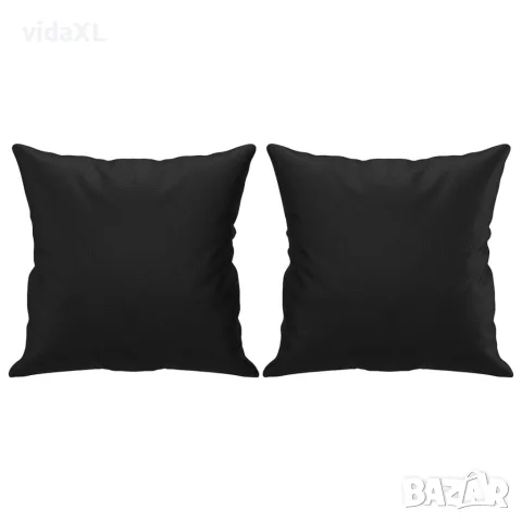 vidaXL 2-местен диван с декоративни възглавници черен 140 см, снимка 5 - Дивани и мека мебел - 56146696