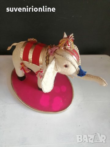 Сувенир слон от кожа, снимка 2 - Статуетки - 40191987