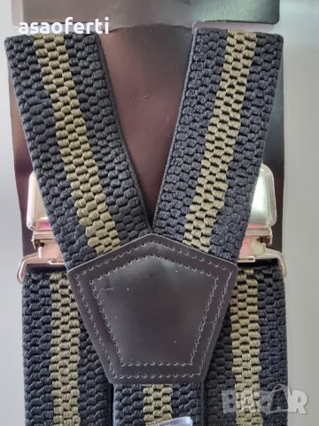 Тиранти голям размер на райе черно и маслено зелено, , снимка 2 - Други - 38541254