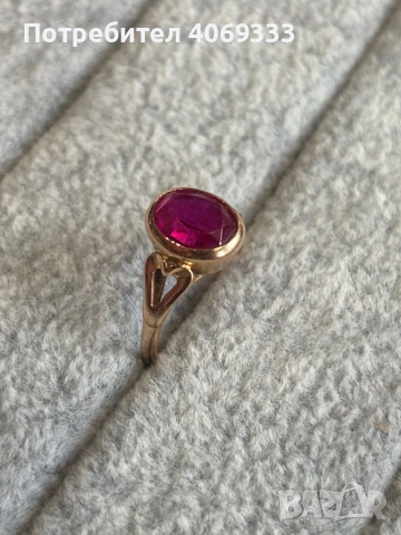 Руски златен пръстен с рубин 2.9гр 14к , снимка 5 - Пръстени - 54175126