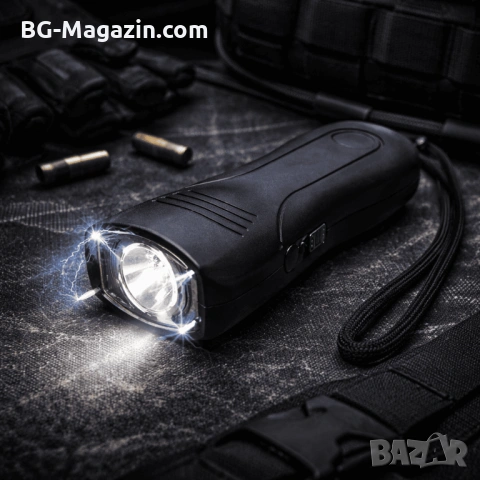 Мощен електрошок кучегон за самозащита от кучета нападение с LED фенер акумулаторен самоотбрана, снимка 3 - Екипировка - 53032332