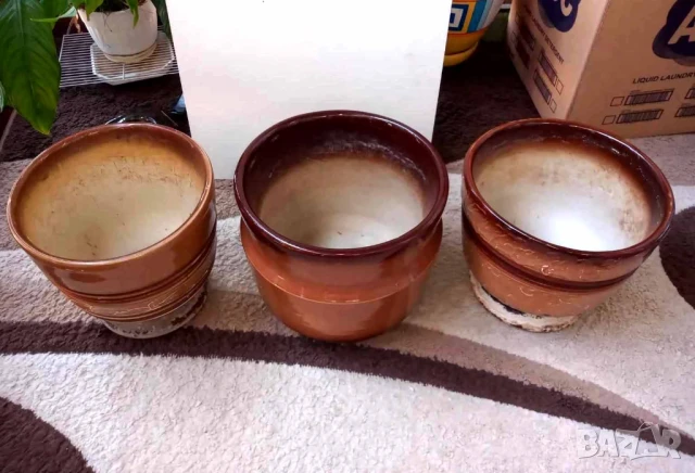 Керамични саксии ретро, винтидж, арт, снимка 2 - Саксии и кашпи - 51227050