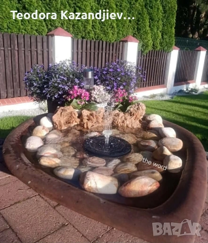 Соларен фонтан с три режима на разпръскване на водата, снимка 2 - Градински мебели, декорация  - 54348295