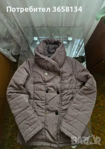 Зимно дамско яке в кафяв цвят