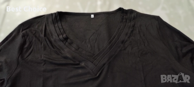 дамска блузка с дълъг ръкав, ежедневна с V-образно деколте, снимка 7 - Тениски - 52585990